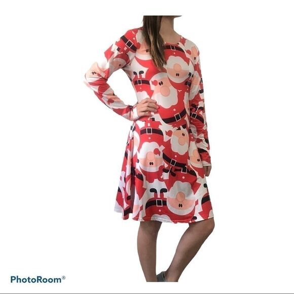 Christmas Ugly Santa Dress, Size S/M - Picture 2 of 6